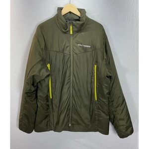 Helly Hansen Mountain Jacket Mens 2XL Green Insulated Parka‎ mid length coat